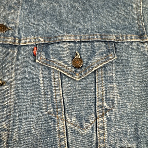 VTG Levi's Strauss & Co 70507 Reg Blue Wash Trucker Denim Jacket Mens XL - Picture 11 of 16